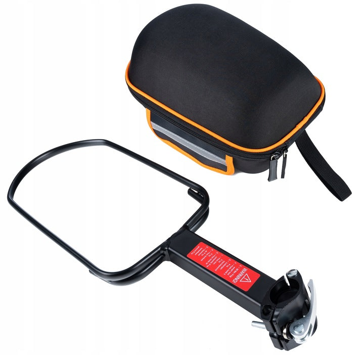 Geanta bicicleta cu prindere pe portbagaj tija sa 28x19x17 cm, 10L, poliester, borseta spate cu suport aluminiu, negru