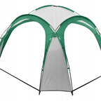 Pavilion gradina 350x350x230 cm, structura fibra de sticla, acoperis poliester impermeabil, verde cu alb