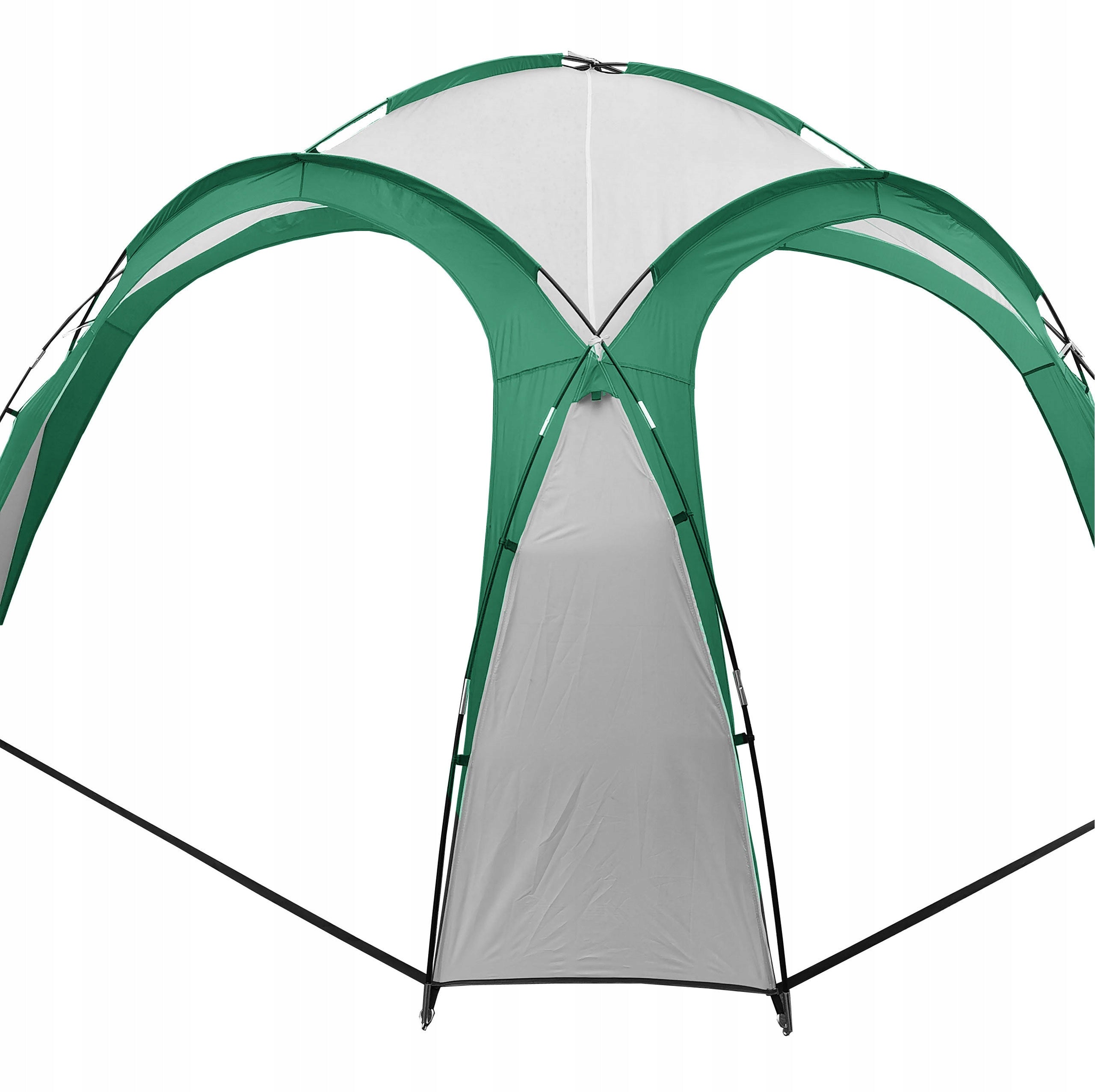 Pavilion gradina 350x350x230 cm, structura fibra de sticla, acoperis poliester impermeabil, verde cu alb