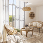 Masuta cafea rotunda Atmosphera Gypsy din lemn masiv de manguier, 51x34 cm, maro