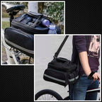 Geanta bicicleta spate 32x17x28 cm, 30L, extensibila, poliester impermeabil, cu elemente reflectorizante, negru