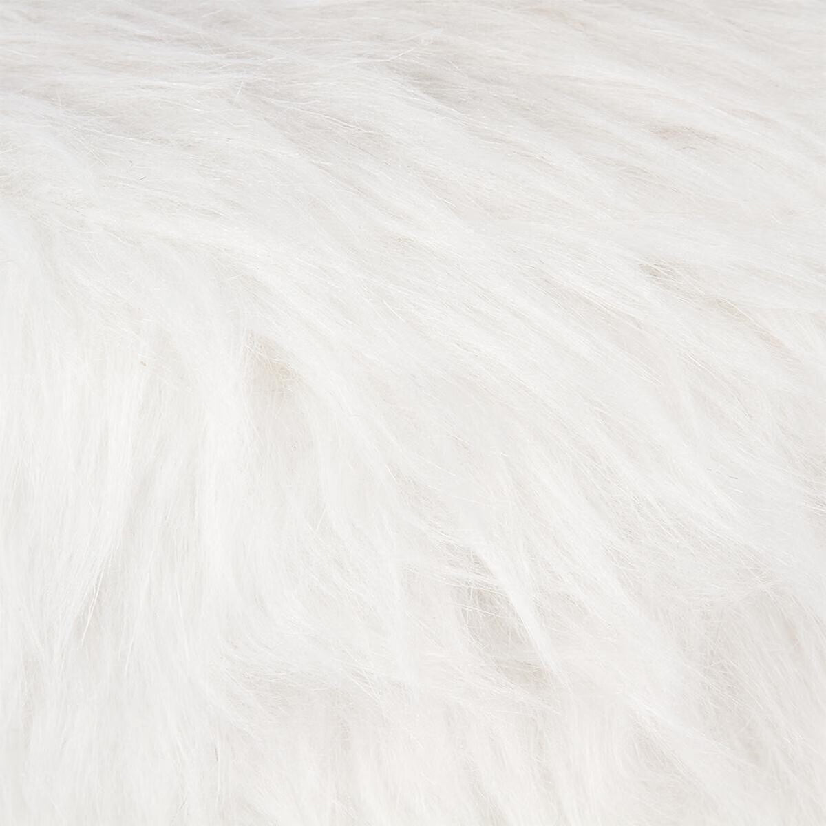 Taburet Atmosphera Oslo cu efect de blana, 42 cm, alb