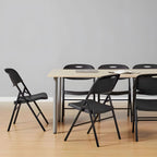 Set 2 scaune pliante 44x58x83 cm, structura metal si sezut HDPE, pliabile si usoare, negru