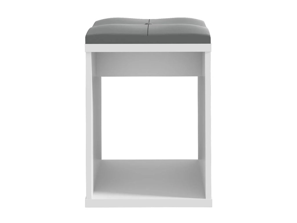 Taburet pentru toaleta cu sezut confortabil, 30x30x42 cm, alb