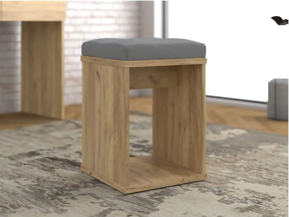 Taburet pentru masuta de toaleta cu sezut confortabil, 30x30x42 cm, craft