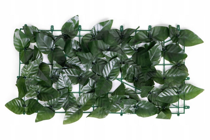 Gard artificial decorativ 50x300 cm, frunze ornamentale, protectie UV si intemperii, plastic PVC, verde inchis