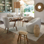 Taburet Atmosphera Woody din lemn natur, 31 cm, bej