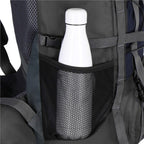 Rucsac tactic militar pentru drumetie, cu husa de ploaie, 90 litri, 25 kg, 74x32x20 cm, gri albastru