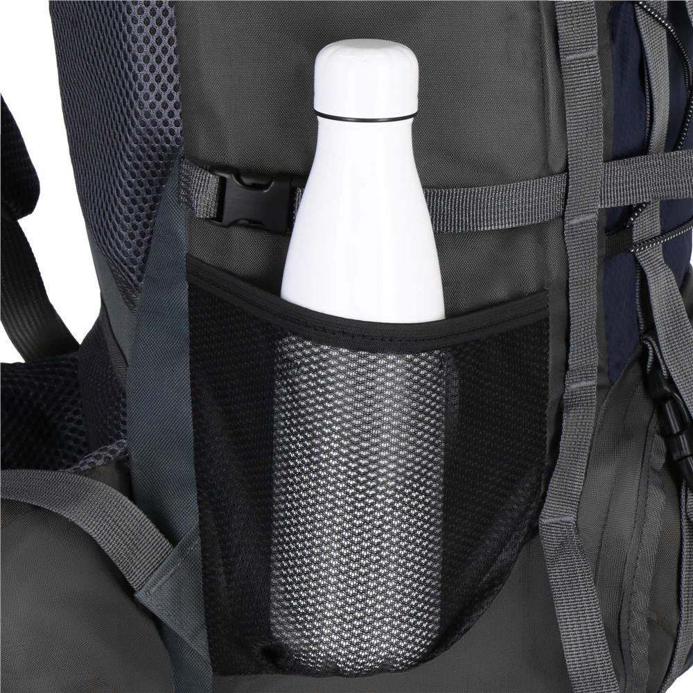 Rucsac tactic militar pentru drumetie, cu husa de ploaie, 90 litri, 25 kg, 74x32x20 cm, gri albastru