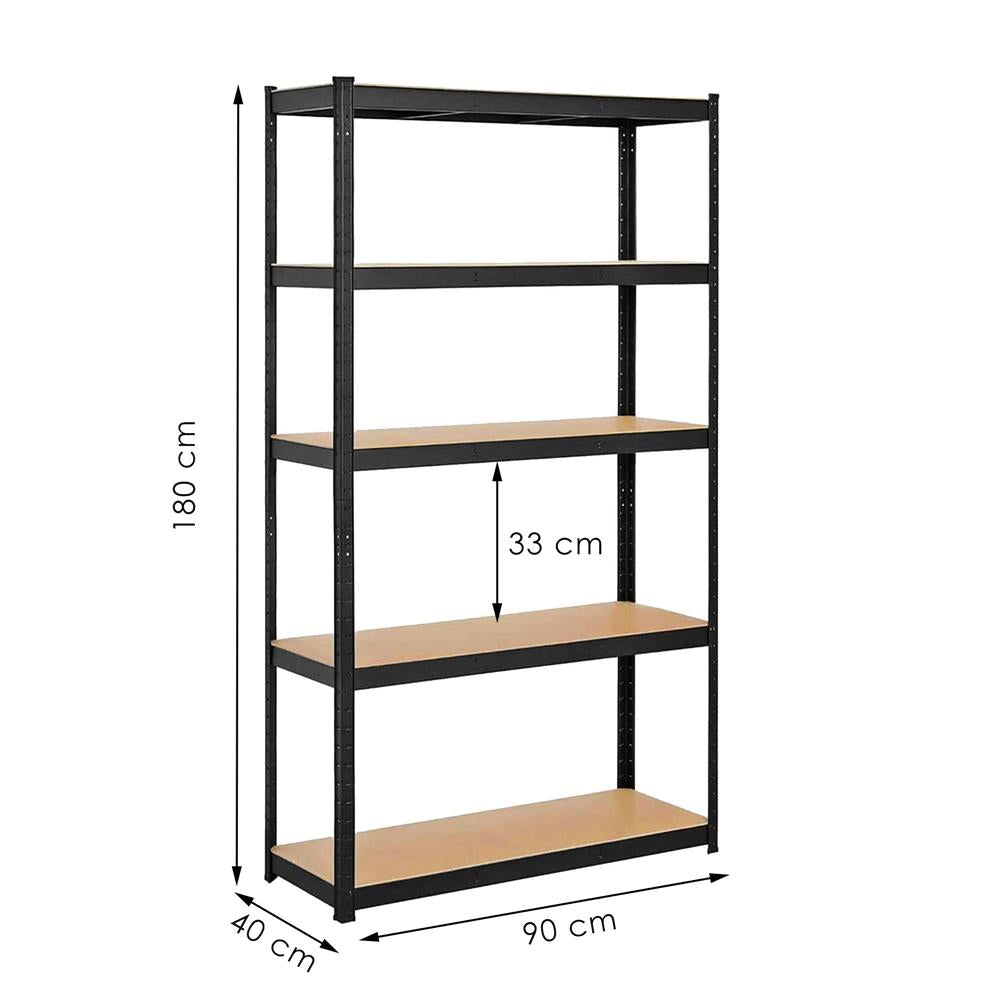 Raft cadru metalic modular pentru depozitare, 5 polite, 180x90x40cm, sarcina 825kg