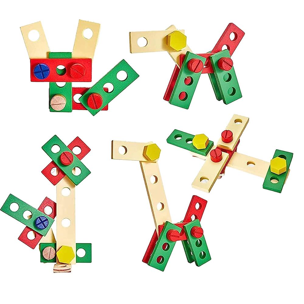 Trusa de unelte pliabila pentru copii din lemn natural , 26 unelte si accesorii