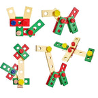 Trusa de unelte pliabila pentru copii din lemn natural , 26 unelte si accesorii