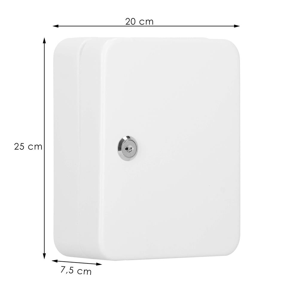 Cutie metalica din otel pentru 48 chei, echipata, 25x20x7.5cm, alba