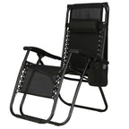 Sezlong pliabil  GC3, Relax Zero Gravity cu parasolar, 175cm, negru