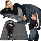 Sac de dormit tip mumie, cu geanta de transport, 210x73cm, 8-20grade, culoare gri