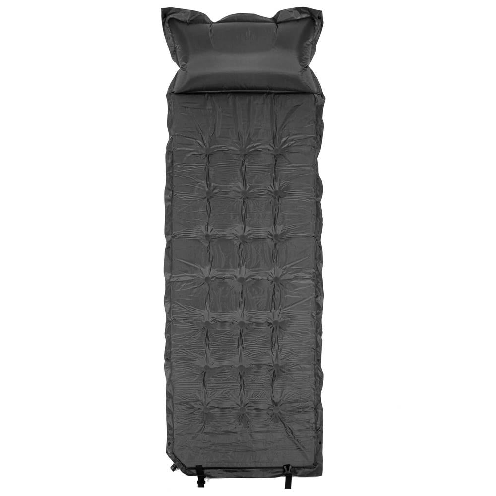 Saltea plabila cu perna din spuma poliuretanica, cu autoumflare, 193x68x3.5cm, gri