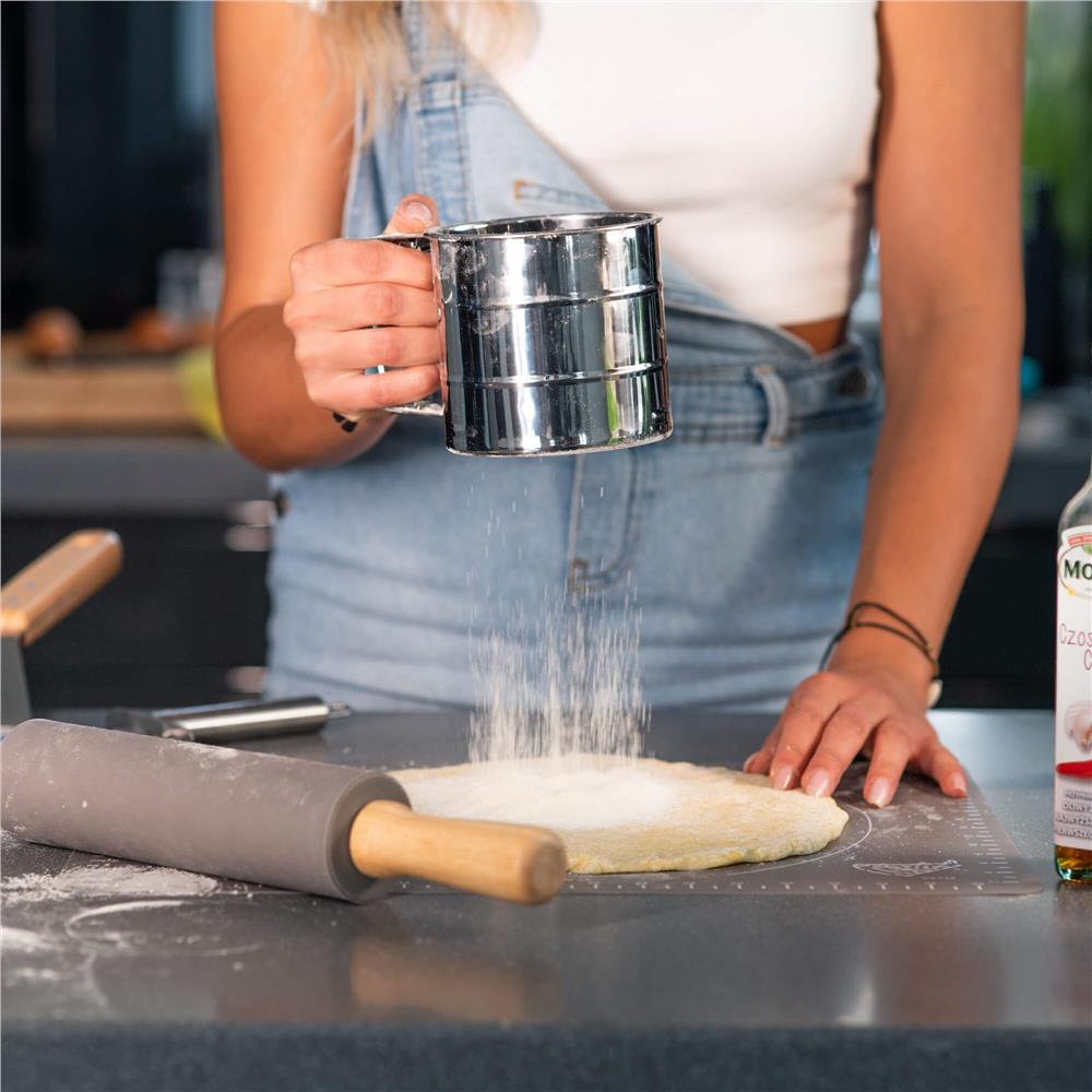 Plansa din silicon alimentar de framantat aluat, rezistenta la temperaturi ridicate, 65x45cm, gri