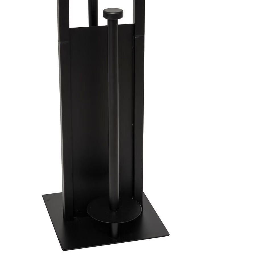 Suport hartie igienica 5Five Glass cu rezerva si perie, otel, 28x18x62 cm, negru