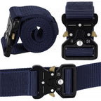 Curea centura Tactical Combat pentru barbati 3.5 x 125 cm, rezistent, albastru inchis