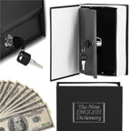 Caseta de valori, cutie metalica cu cheie, portabila, tip carte, Dictionar, negru, 24x15.5x5.5 cm