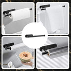 Suport hartie igienica din otel, prindere fara gaurire, 33.5cm, negru