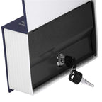 Caseta de valori, cutie metalica cu cheie, portabila, tip carte, Dictionar, albastru, 26x20.5x6.5 cm