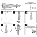 Umbrela terasa gradina, cu manivela si inclinare, diametru 300cm, Albastru