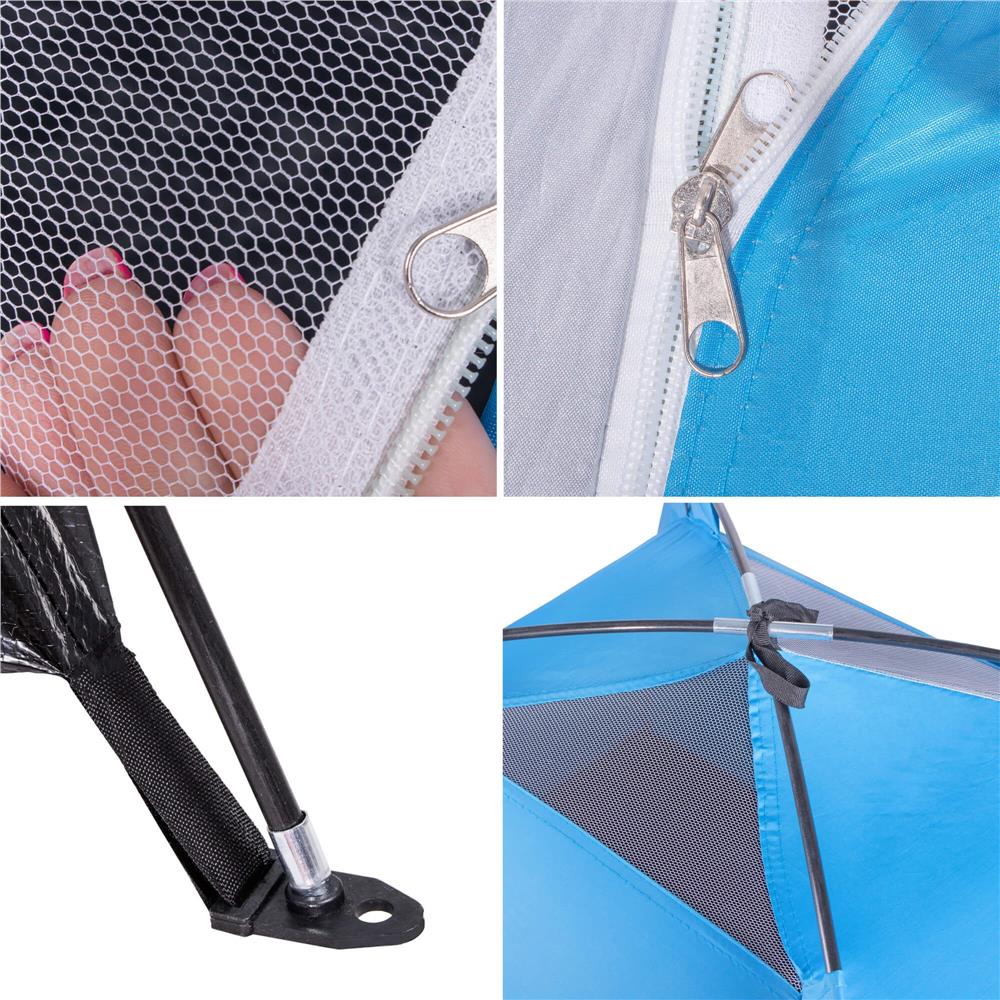 Cort plaja sau camping, impemeabil, cu protectie UV, 2 locuri, 200x150x110cm, albastru