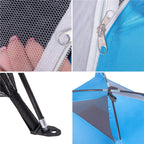 Cort plaja sau camping, impemeabil, cu protectie UV, 2 locuri, 200x150x110cm, albastru