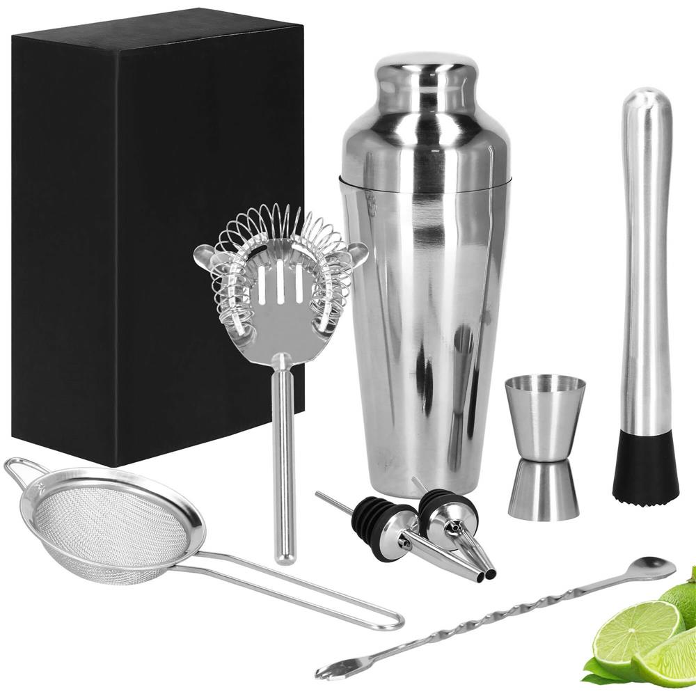 Set Cocktail Shaker Kit pentru barmani 550ml, KI23, 8 piese