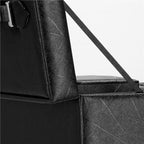 Cutie depozitare si organizare bijuterii, piele ecologica + velur, 26 x 21,5 x 19 cm, negru