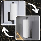 Suport hartie igienica din otel, prindere fara gaurire, 33.5cm, negru