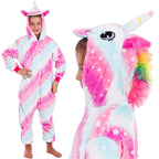 Pijama tip salopeta pentru copii, model unicorn, marime 130-140cm