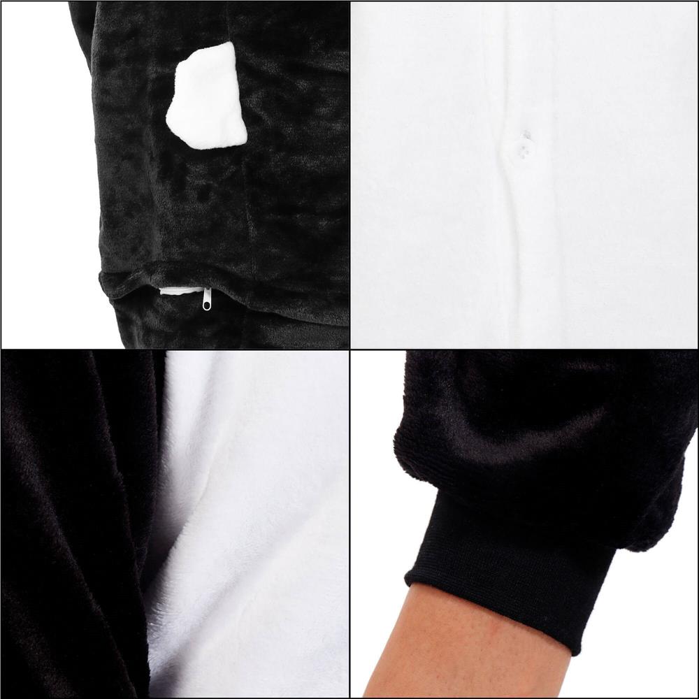 Pijama tip salopeta pentru copii, model panda, marime 125-140cm