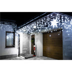 Ghirlanda luminoasa tip perdea 300 LED-uri, 12m, pentru interior/exterior, cu flash, iluminare alba