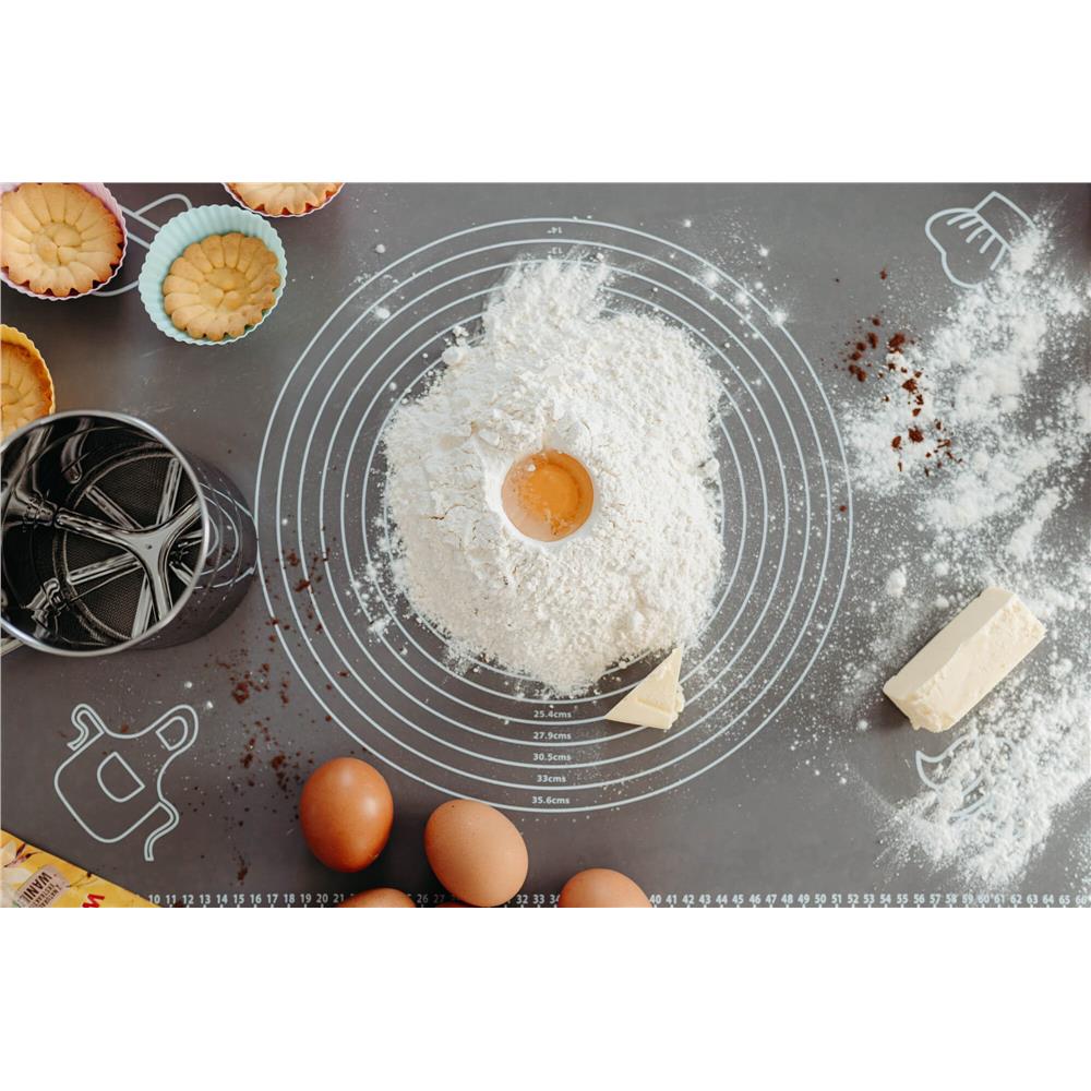 Plansa din silicon alimentar de framantat aluat, rezistenta la temperaturi ridicate, 50x40cm, gri