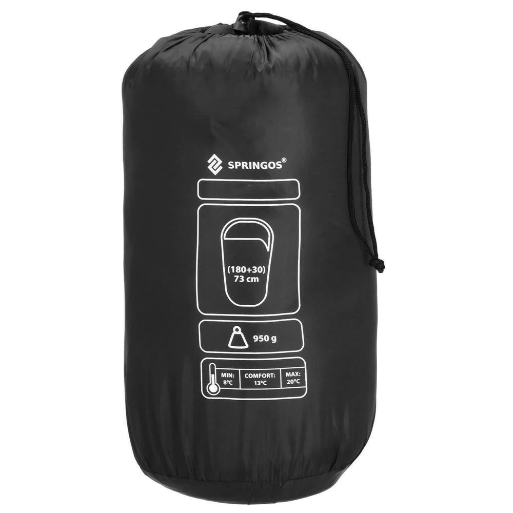 Sac de dormit tip mumie, cu geanta de transport, 210x73cm, 8-20grade, culoare negru