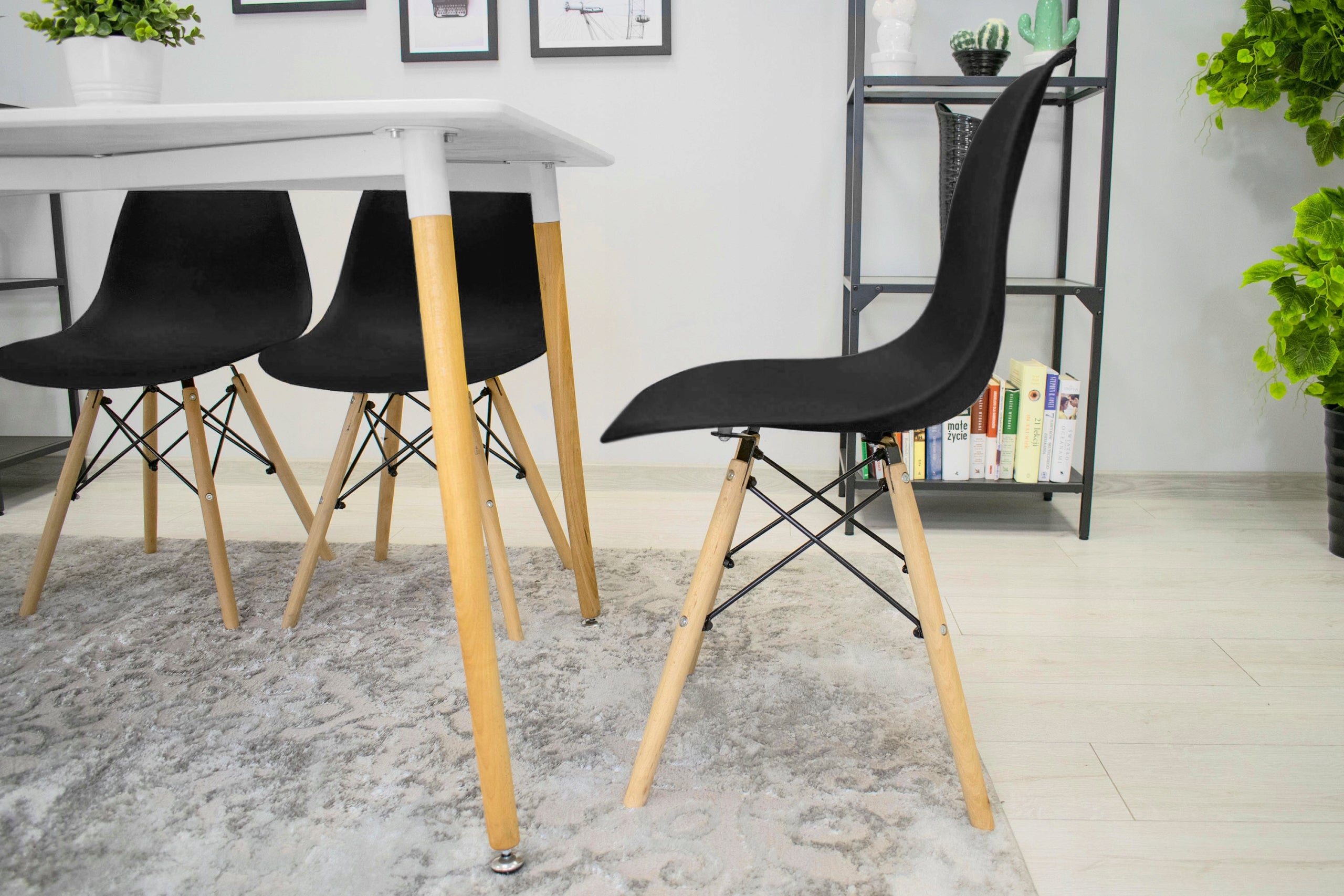 Scaun dining Scandinav pentru bucatarie, 38x42x82cm, negru