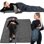 Sac de dormit tip mumie, cu geanta de transport, 210x73cm, 8-20grade, culoare gri