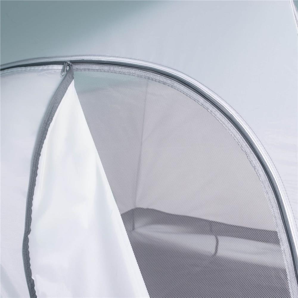 Cort plaja sau camping, impemeabil, cu terasa, 4 locuri, 175x310x130cm, gri albastru