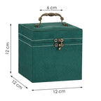 (DL) Cutie depozitare si organizare bijuterii, velur, 12x 12 x 12 cm, verde