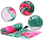 Prosop de plaja cu uscare de rapida, husa de transport, 90x180cm, model pepene verde