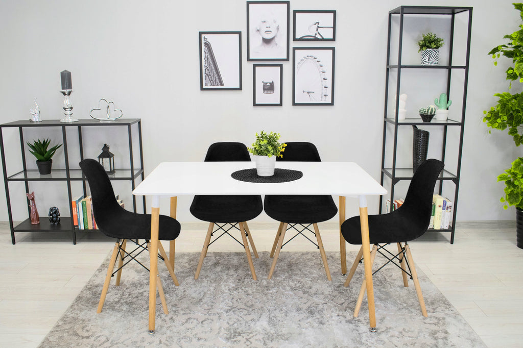 Scaun dining Scandinav pentru bucatarie, 38x42x82cm, negru