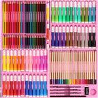 Set de pictura si desen pentru copii, 258 de piese, trusa plastic roz