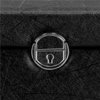 Cutie depozitare si organizare bijuterii, piele ecologica + velur, 26 x 21,5 x 19 cm, negru