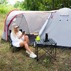 Cort plaja sau camping, impemeabil, cu terasa, 4 locuri, 200x350x135cm, gri