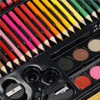 Set de pictura si desen pentru copii, 150 de piese, trusa lemn maro