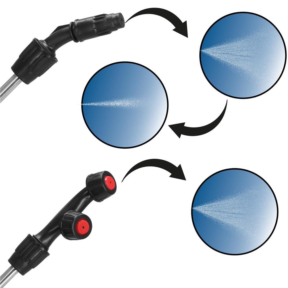 Pompa de stropit manual 8L cu lance reglabila 63 cm, 2 duze si curea de umar