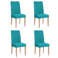 Set 4 huse universale pentru scaun, marime universala, poliester si spandex, 45 cm x 60 cm, albastru marin