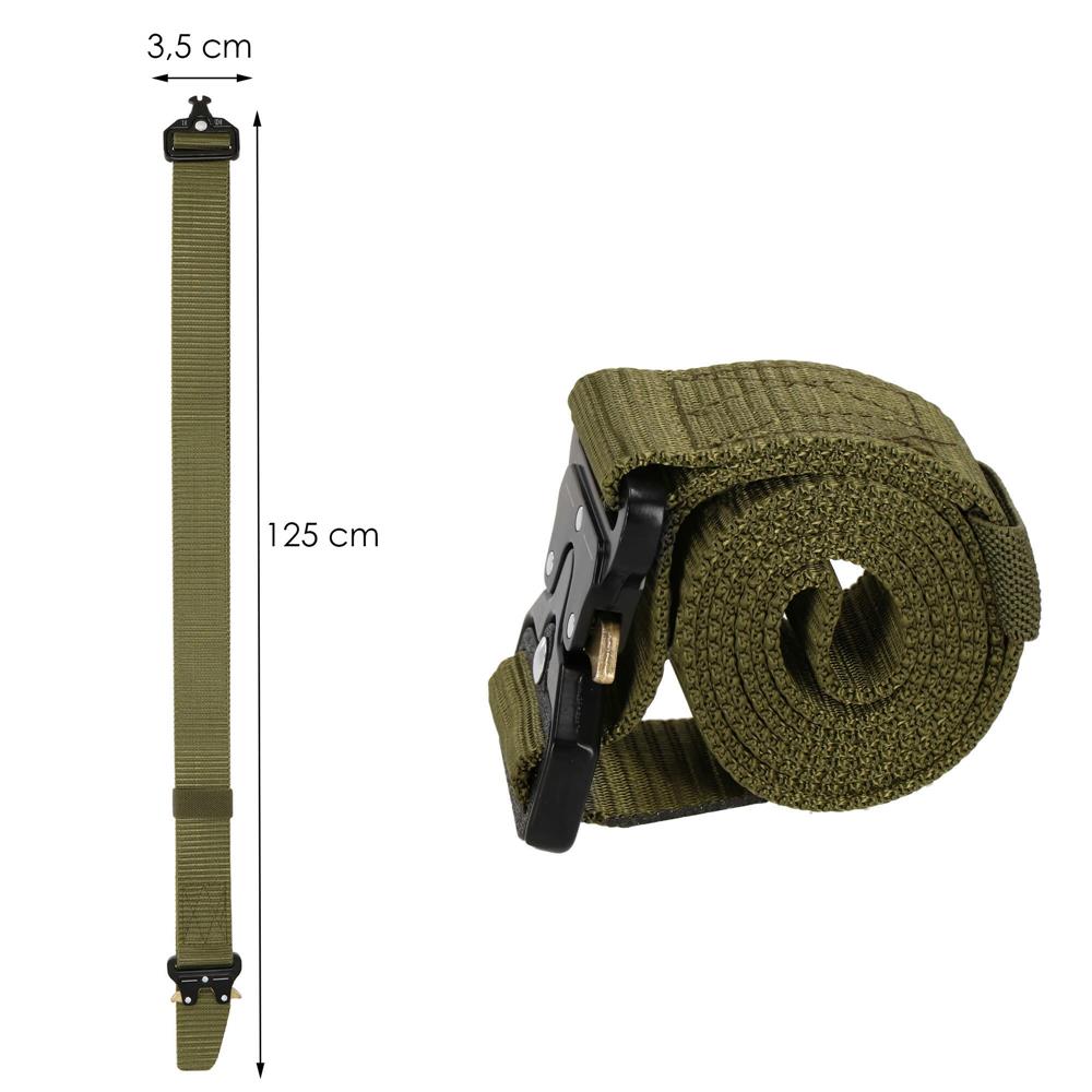 Curea centura Tactical Combat pentru barbati 3.5 x 125 cm, rezistent, verde